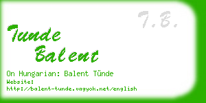 tunde balent business card